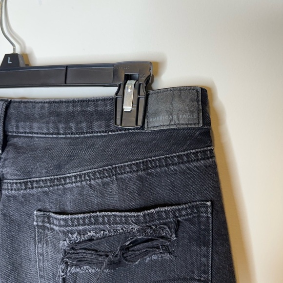 American Eagle Distressed Black Denim Shorts - Picture 6 of 7